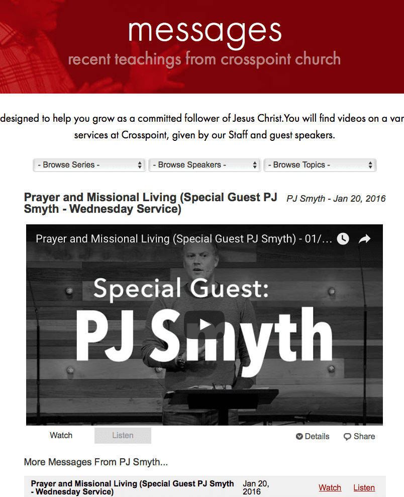 2016-02-04 P.J. Smyth preaching at Crosspoint STL 1-20-2016