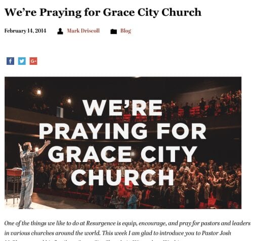 2016-02-15 Driscoll prays for Grace City church