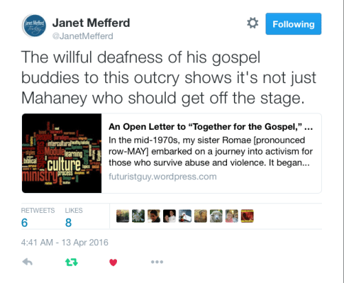 2016-04-13 Janet Mefferd tweet