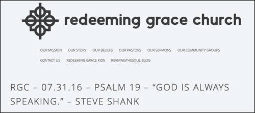 2016-08-21 Steve Shank preaching at Redeeming Grace Church