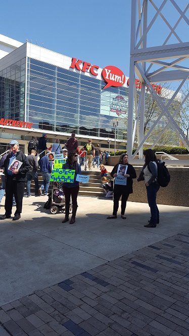 Protesters at T4G