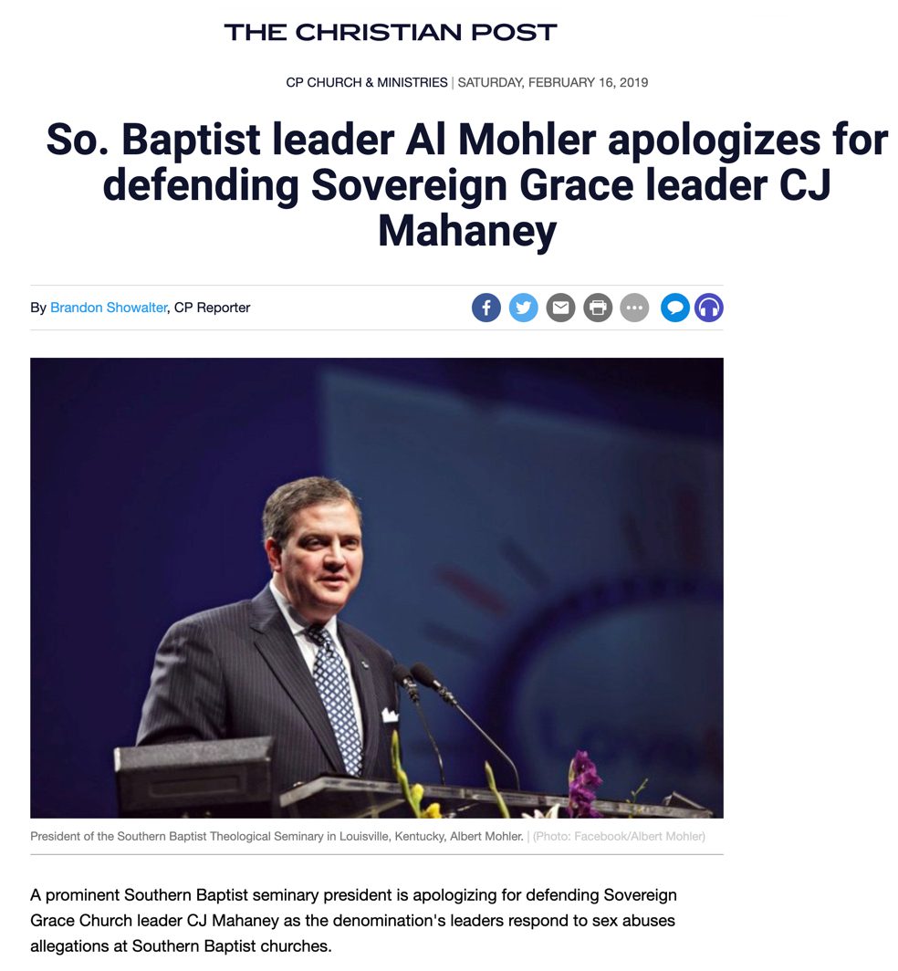 Al Mohler Throws Mahaney Under the Bus